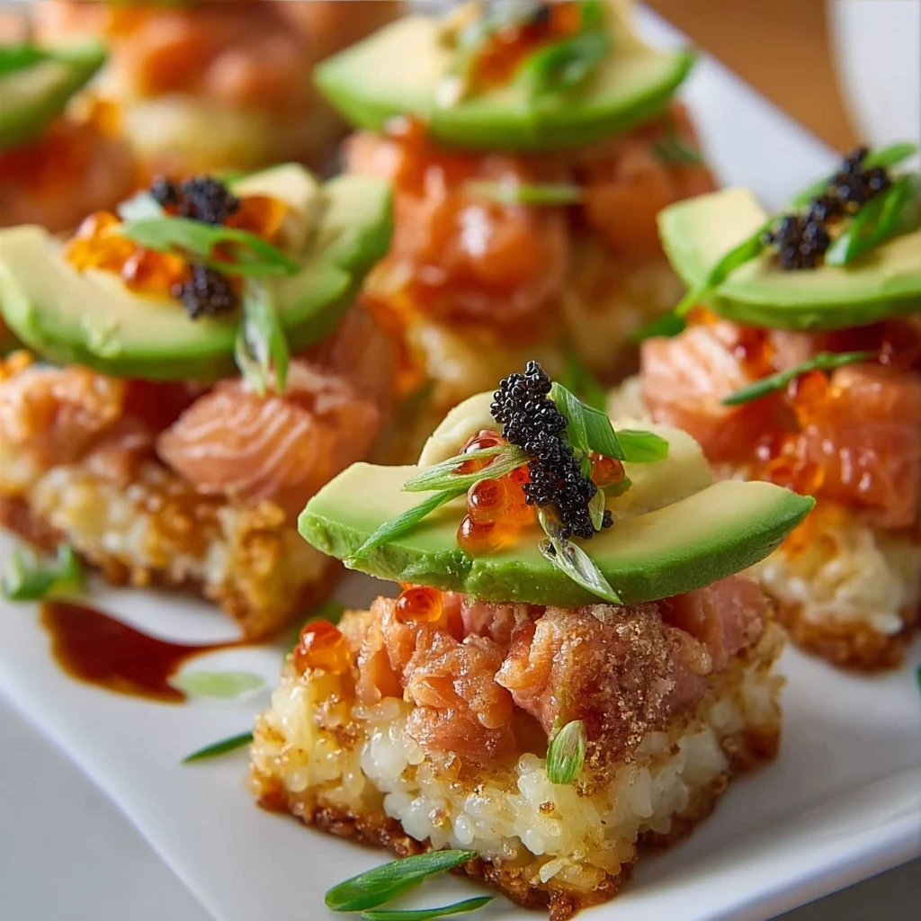 Crispy Rice Salmon Appetizer