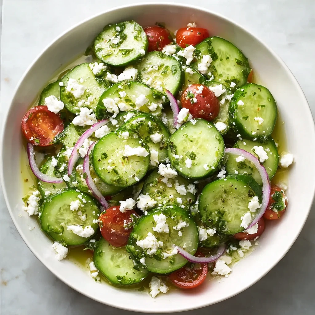 Cucumber Feta Salad with Lemon Greek Vinaigrette