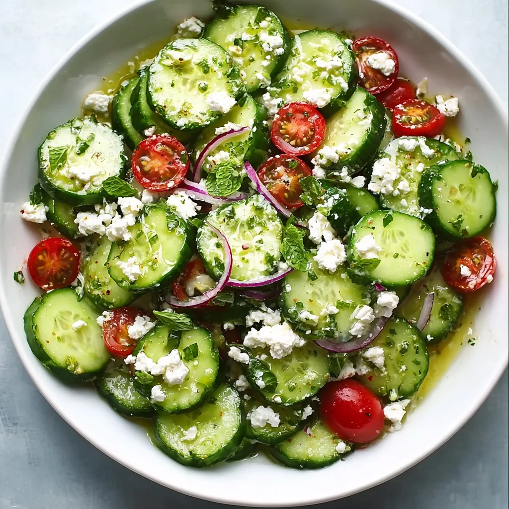 Cucumber Feta Salad Lemon Greek Vinaigrette