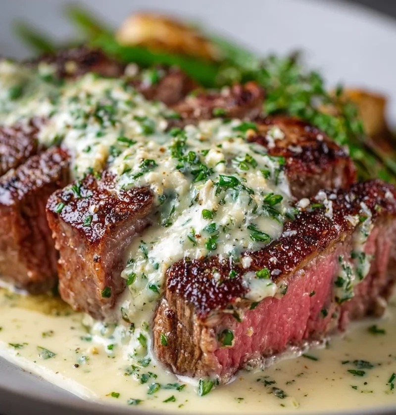 Garlic Butter Steak Parmesan Cream Sauce