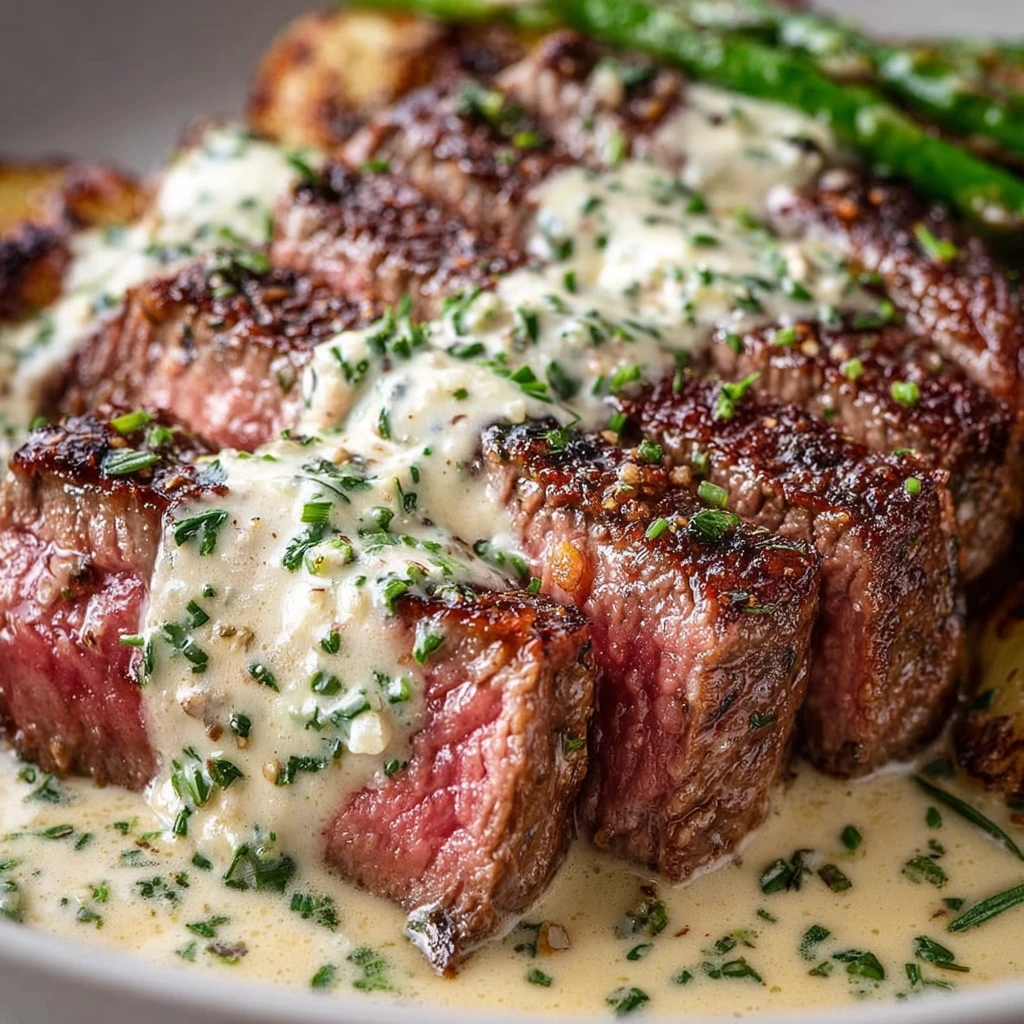 Garlic Butter Steak Parmesan Cream Sauce