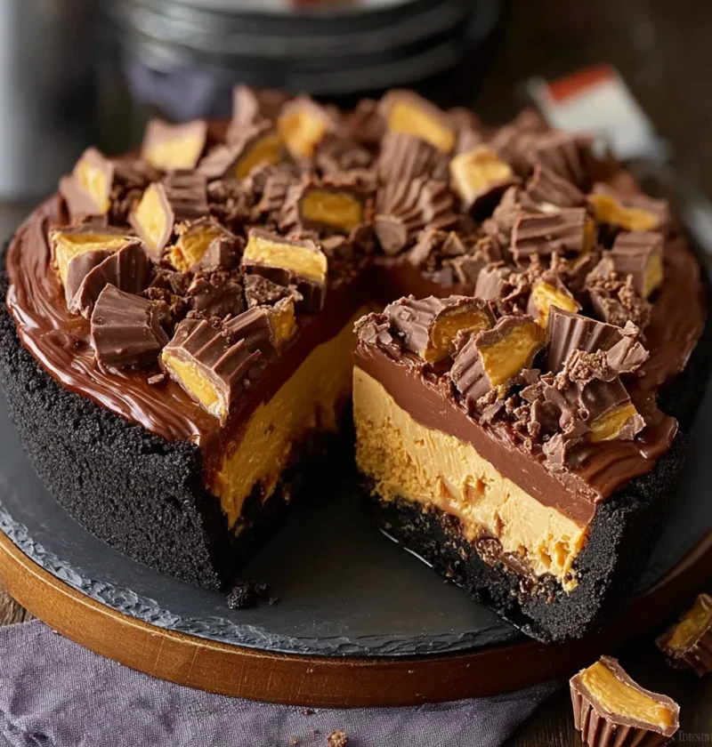Giant Reeses Peanut Butter Cup Pie