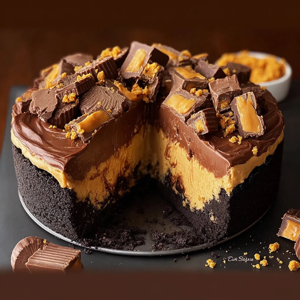 Giant Reeses Peanut Butter Cup Pie