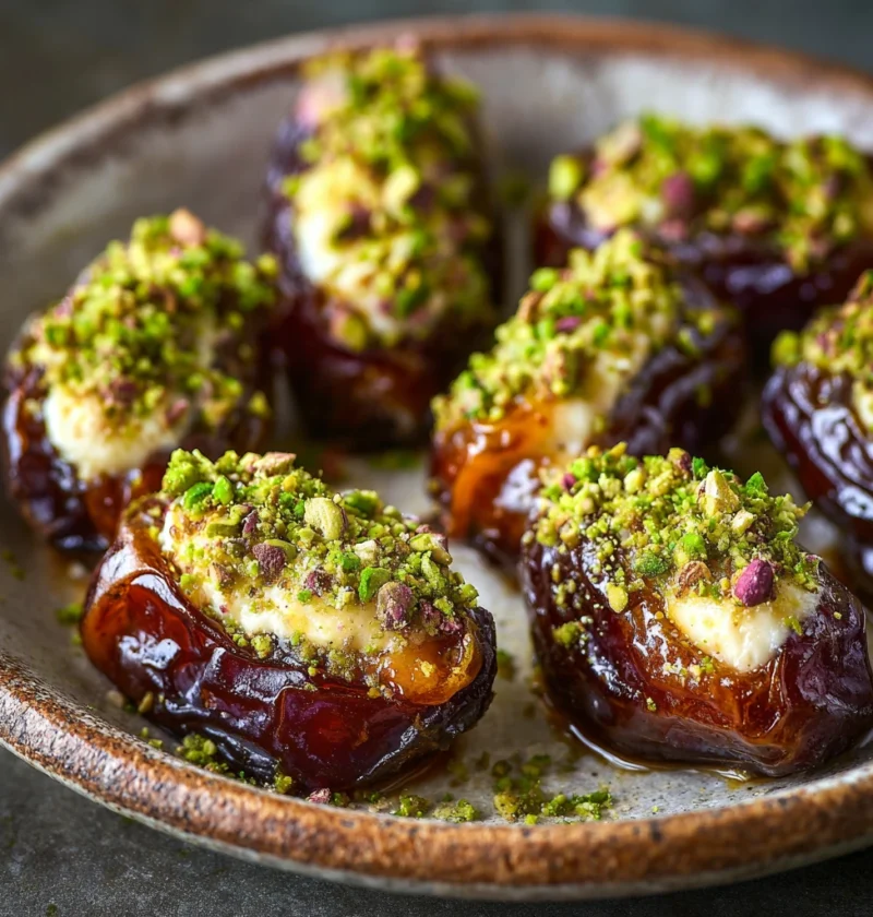 Honey Pistachio Ricotta Stuffed Dates Elegant Sweet Treat
