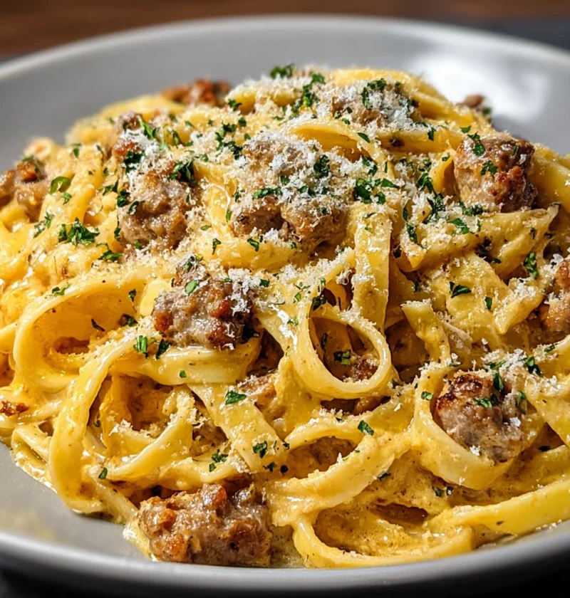 Indulge Creamy Italian Sausage Fettuccine Tonight