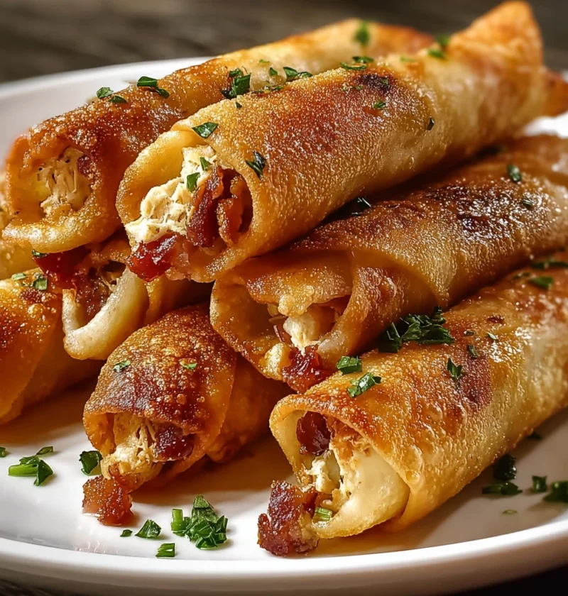 Indulge Loaded Bacon Chicken Garlicparmesan Egg Rolls Today