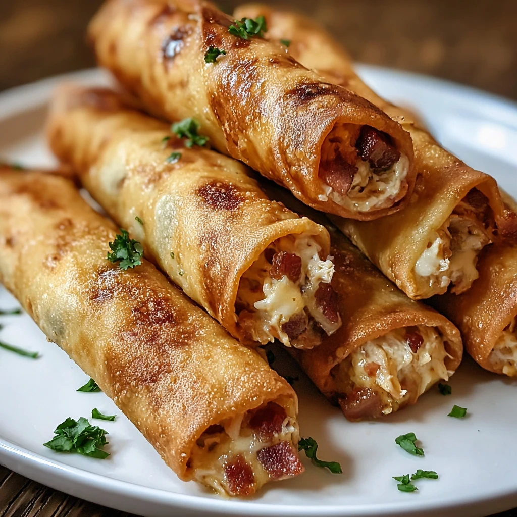 Indulge Loaded Bacon Chicken Garlicparmesan Egg Rolls Today