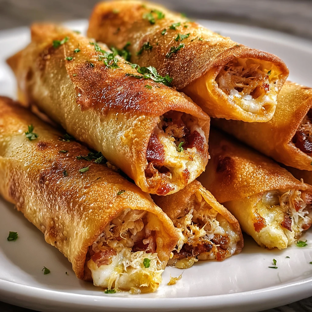 Indulge Loaded Bacon Chicken Garlicparmesan Egg Rolls Today