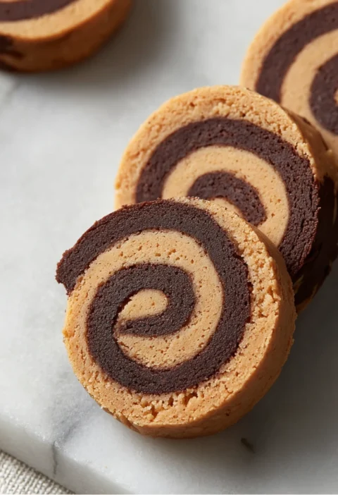Nobake Chocolate Peanut Butter Fudge Pinwheel
