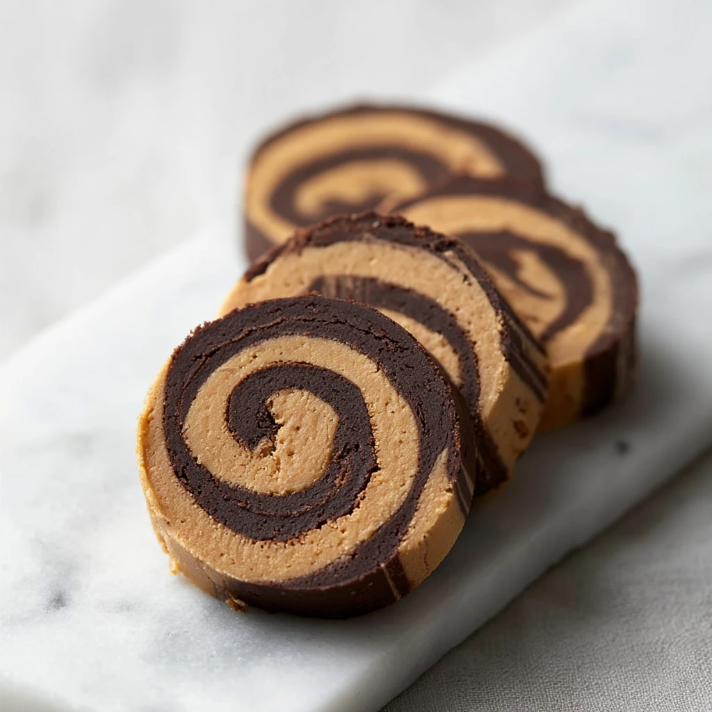 Nobake Chocolate Peanut Butter Fudge Pinwheel