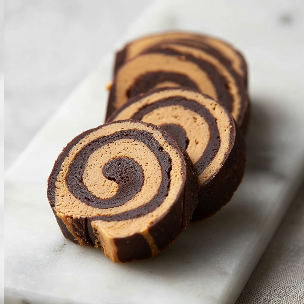 Nobake Chocolate Peanut Butter Fudge Pinwheel
