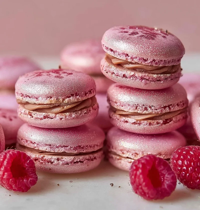 Nut Free Raspberry Truffle Macarons