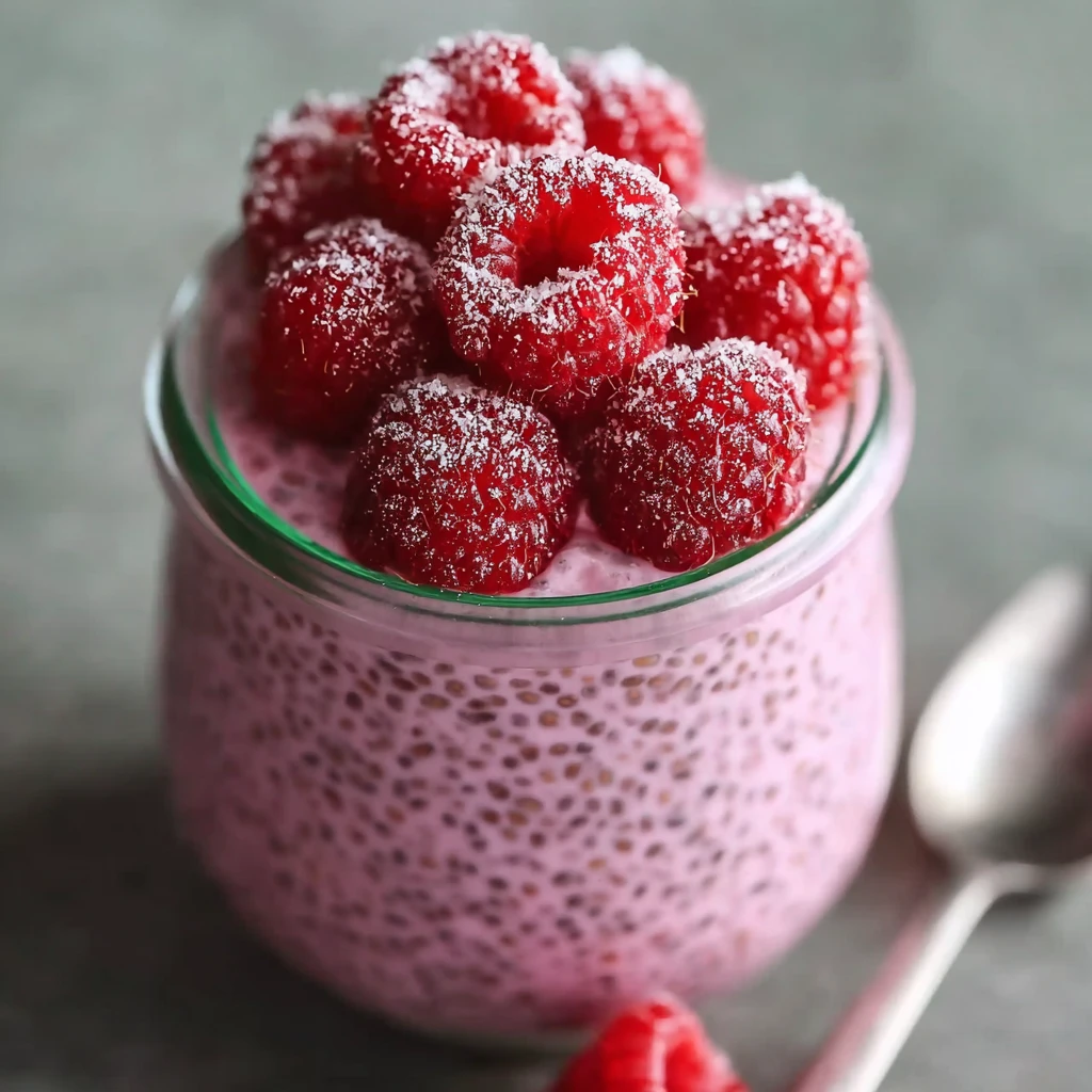 Raspberry Chia Pudding Sweetened with Maple Syrup