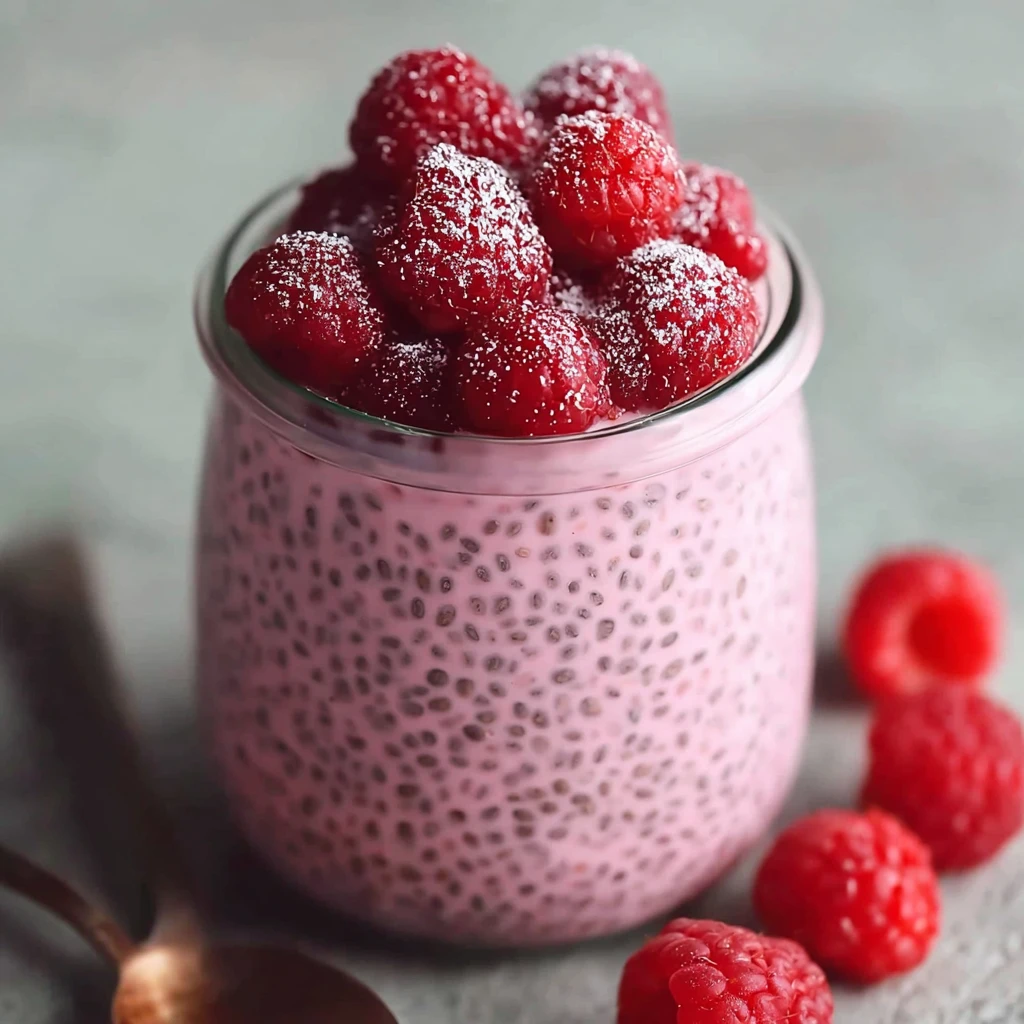 Raspberry Chia Pudding Sweetened Maple Syrup