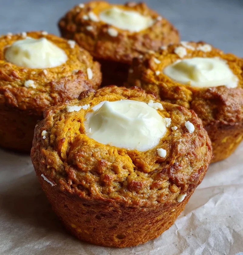 Sourdough Pumpkin Cream Cheese Muffins