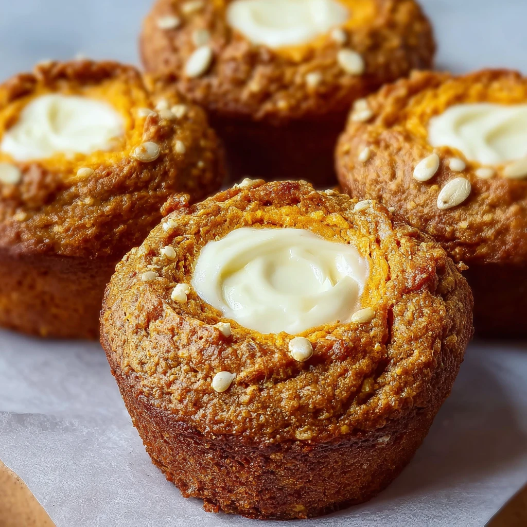 Sourdough Pumpkin Cream Cheese Muffins