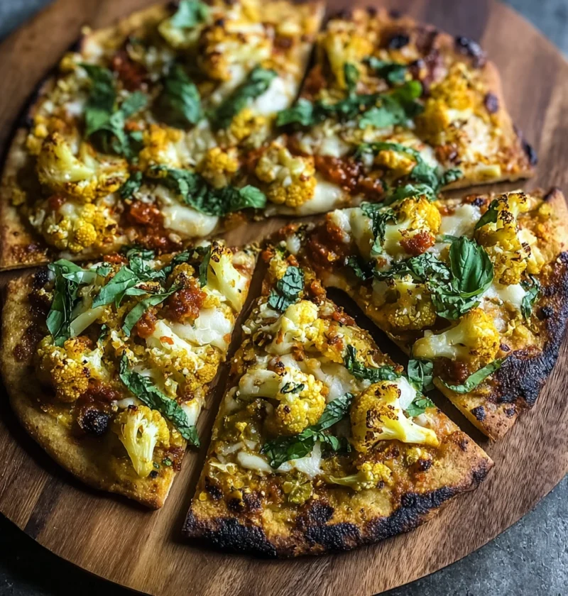 Spicy Savory Curry Cauliflower Pizza Youll Crave Forever