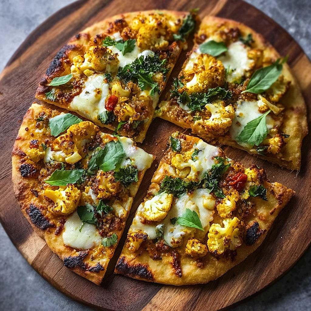Spicy Savory Curry Cauliflower Pizza Youll Crave Forever