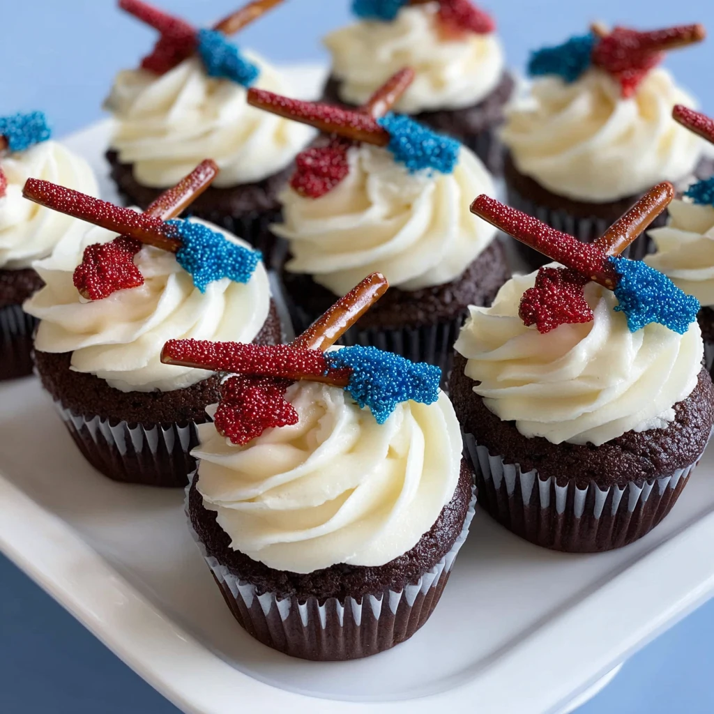 Star Wars Cupcakes with Pretzel Lightsabers