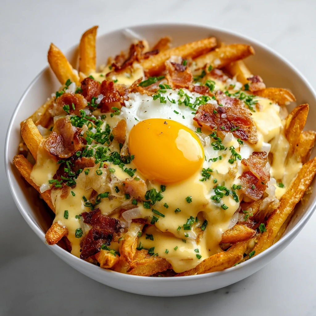 Ultimate Breakfast Poutine Creamy Hollandaise Sauce Recipe