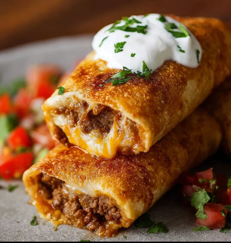 Beef Cheese Chimichangas