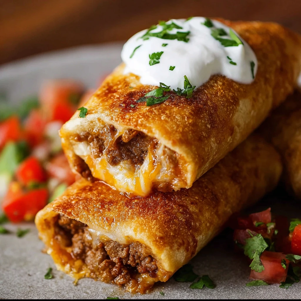 Beef and Cheese Chimichangas