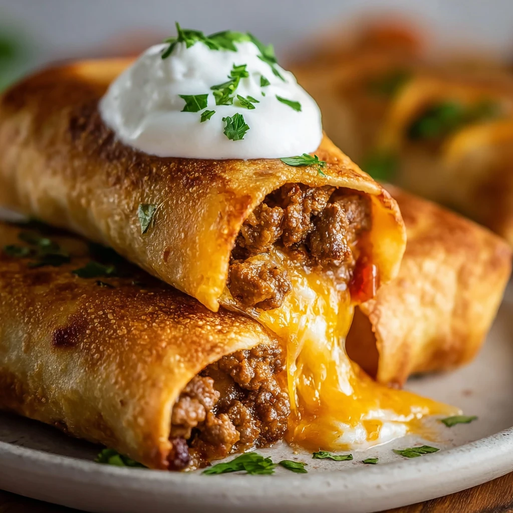Beef Cheese Chimichangas
