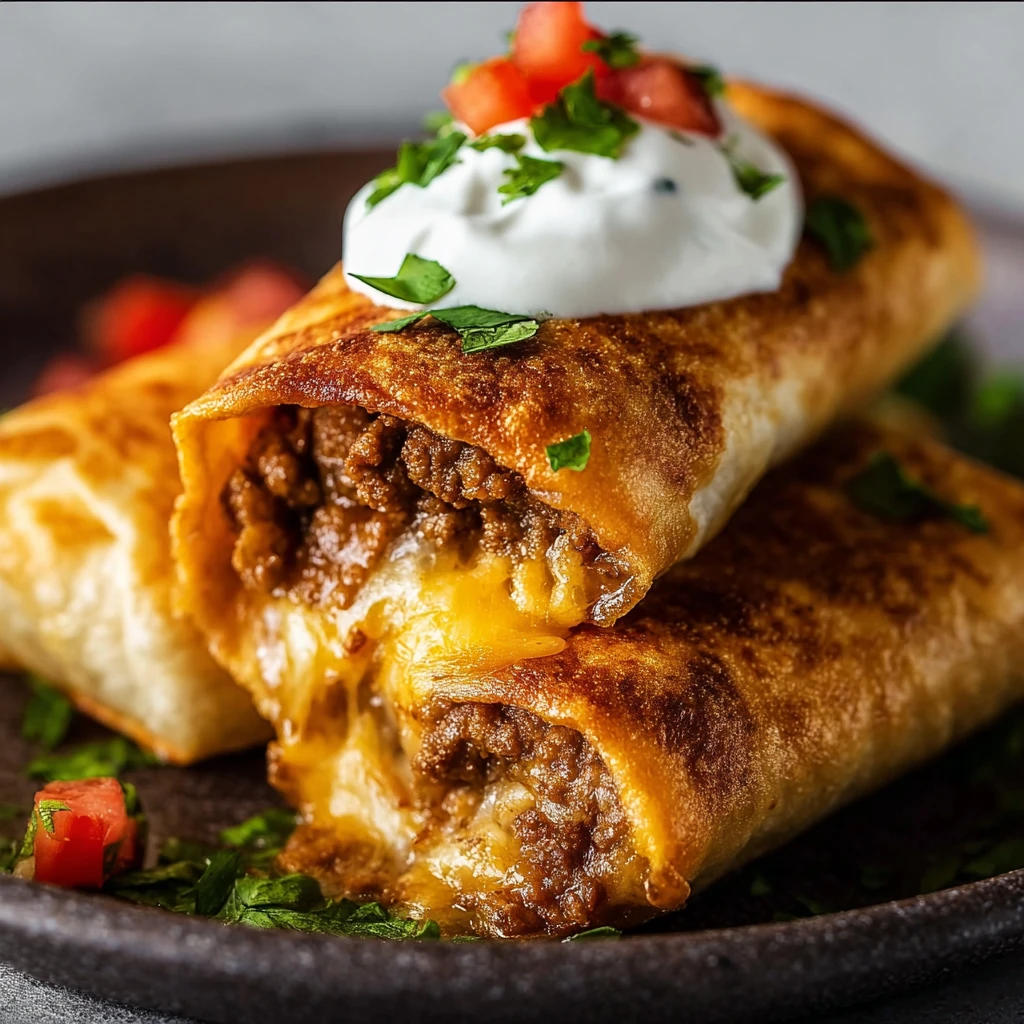 Beef Cheese Chimichangas