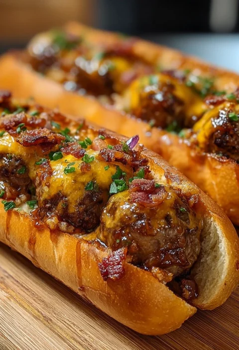 Bourbon Bbq Bacon Cheeseburger Meatball Subs Make