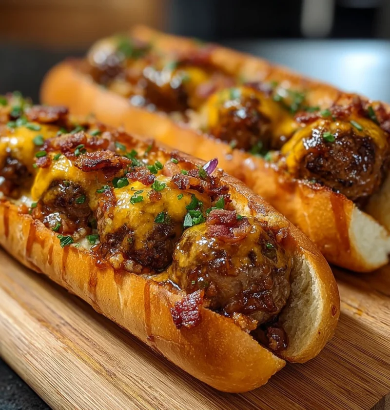 Bourbon Bbq Bacon Cheeseburger Meatball Subs Make