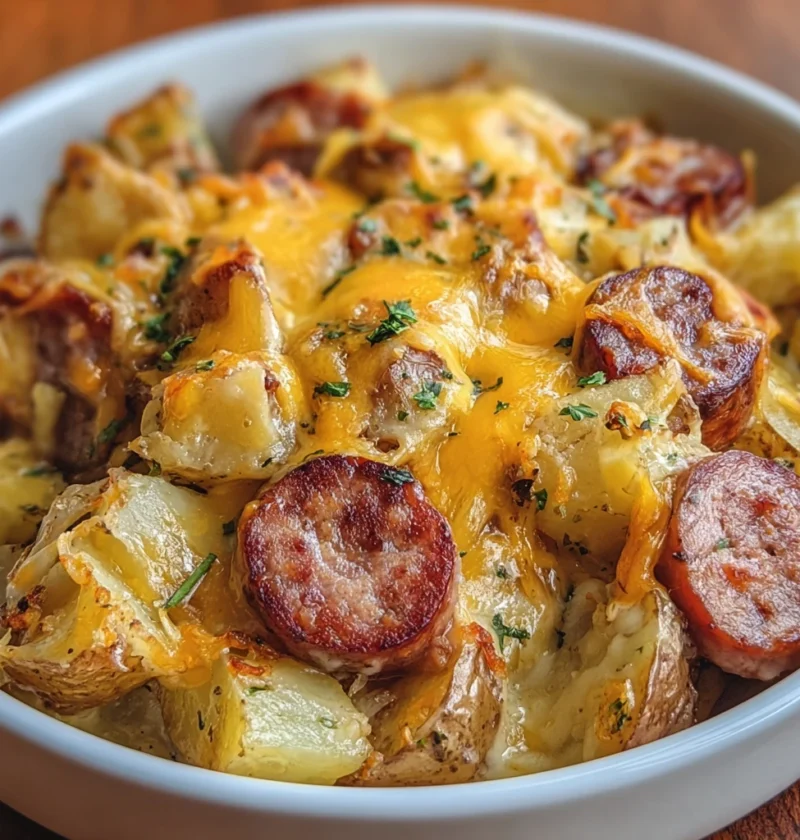 Cheesy Ranch Potatoes Sausage Bake