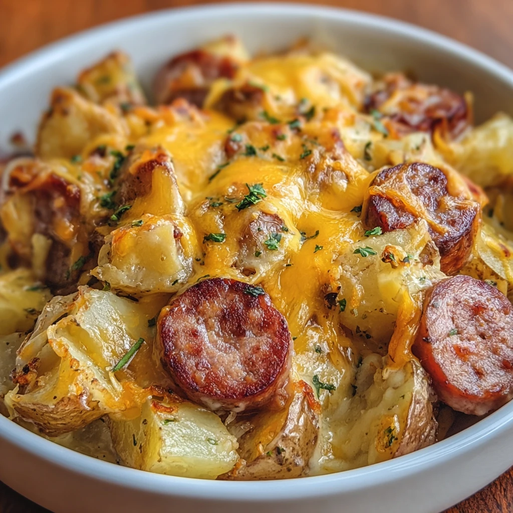 Cheesy Ranch Potatoes & Sausage Bake