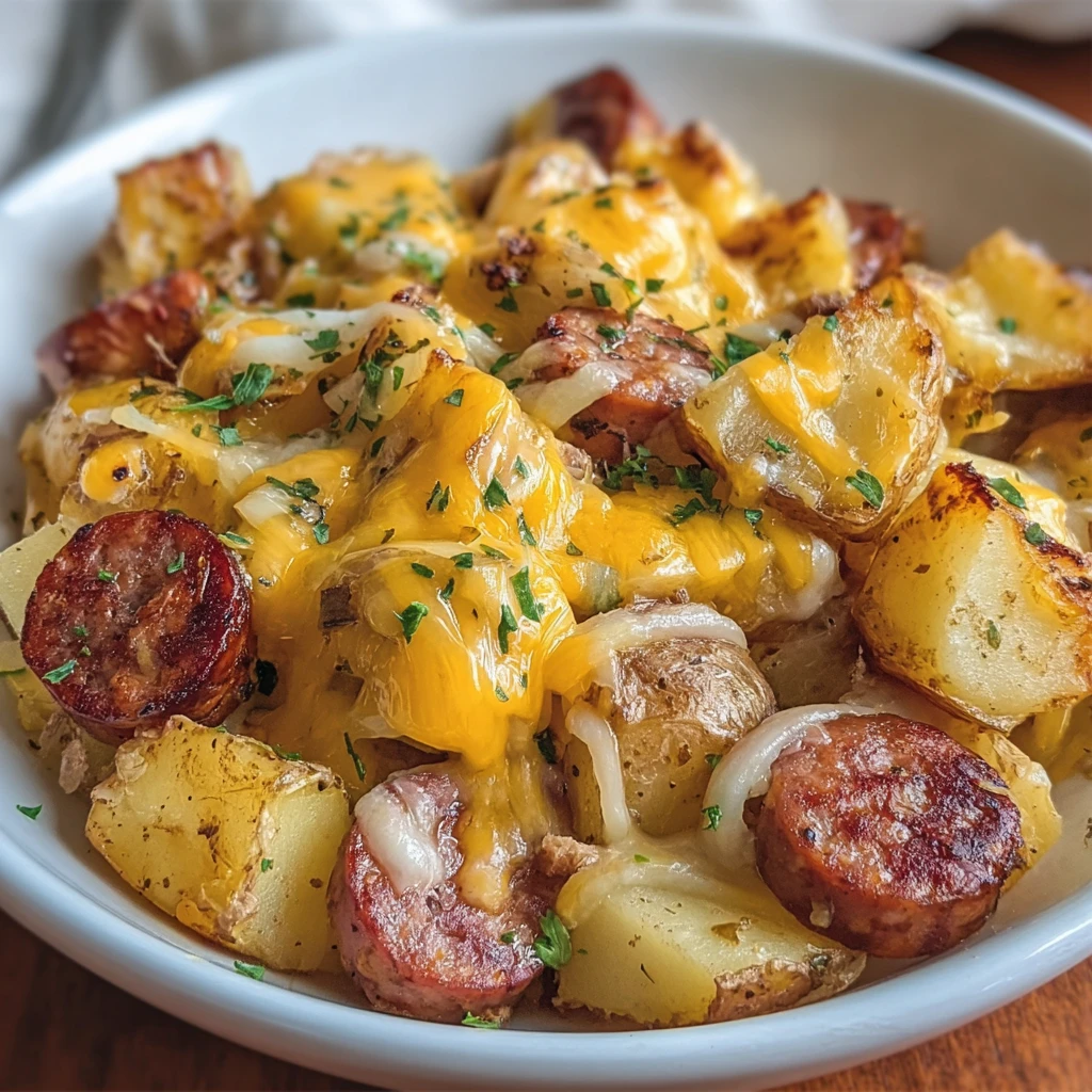 Cheesy Ranch Potatoes Sausage Bake