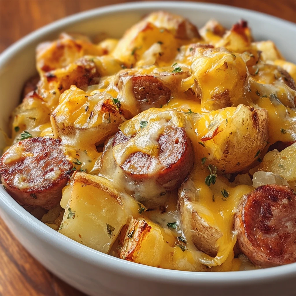 Cheesy Ranch Potatoes Sausage Bake