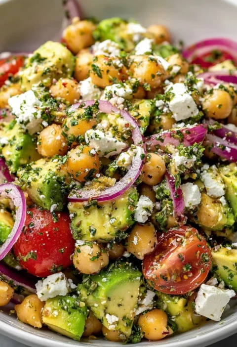 Chickpea Feta Avocado Salad Recipe
