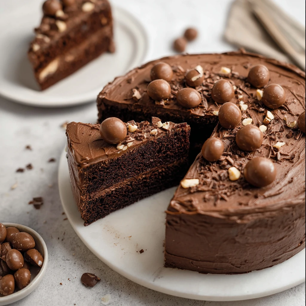 Decadent Old-Fashioned Chocolate Malt Cake (Extra Rich & Fudgy)