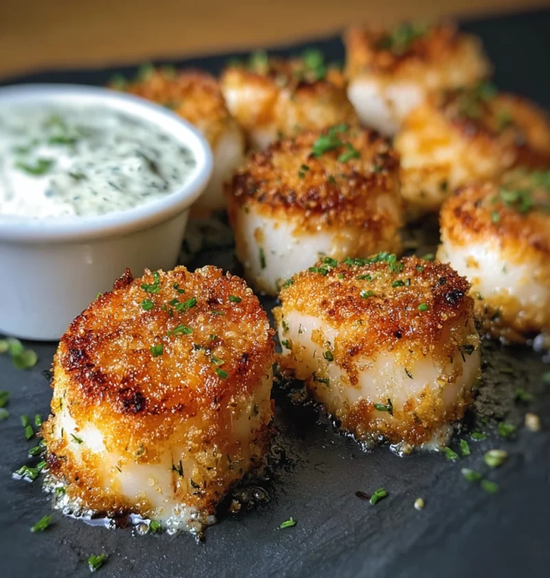 Crisp Breaded Scallops Zesty Tarragon Tartar Sauce