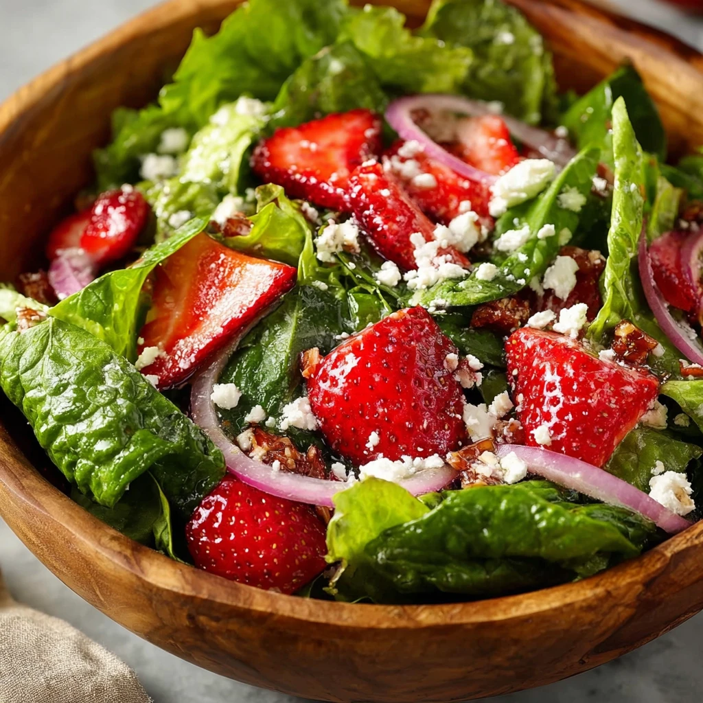 Crunchy Strawberry Romaine Feta Salad