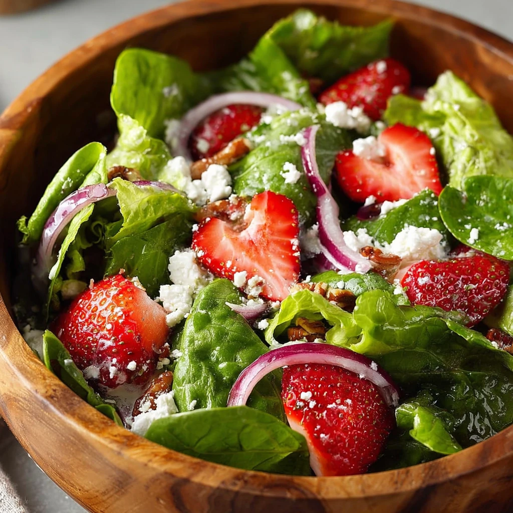 Crunchy Strawberry Romaine Feta Salad