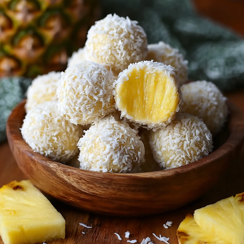 Delicious Pineapple Coconut Bake Balls Treats