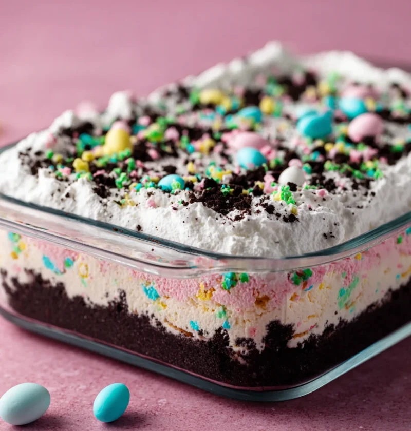 Easter Oreo Funfetti Lush Delightful Nobake Layers