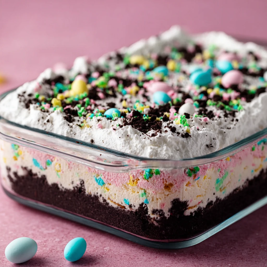 Easter Oreo Funfetti Lush: 5 Delightful No-Bake Layers