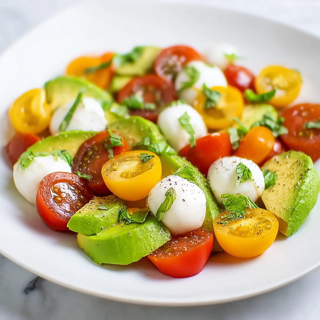 Light Avocado Caprese Salad