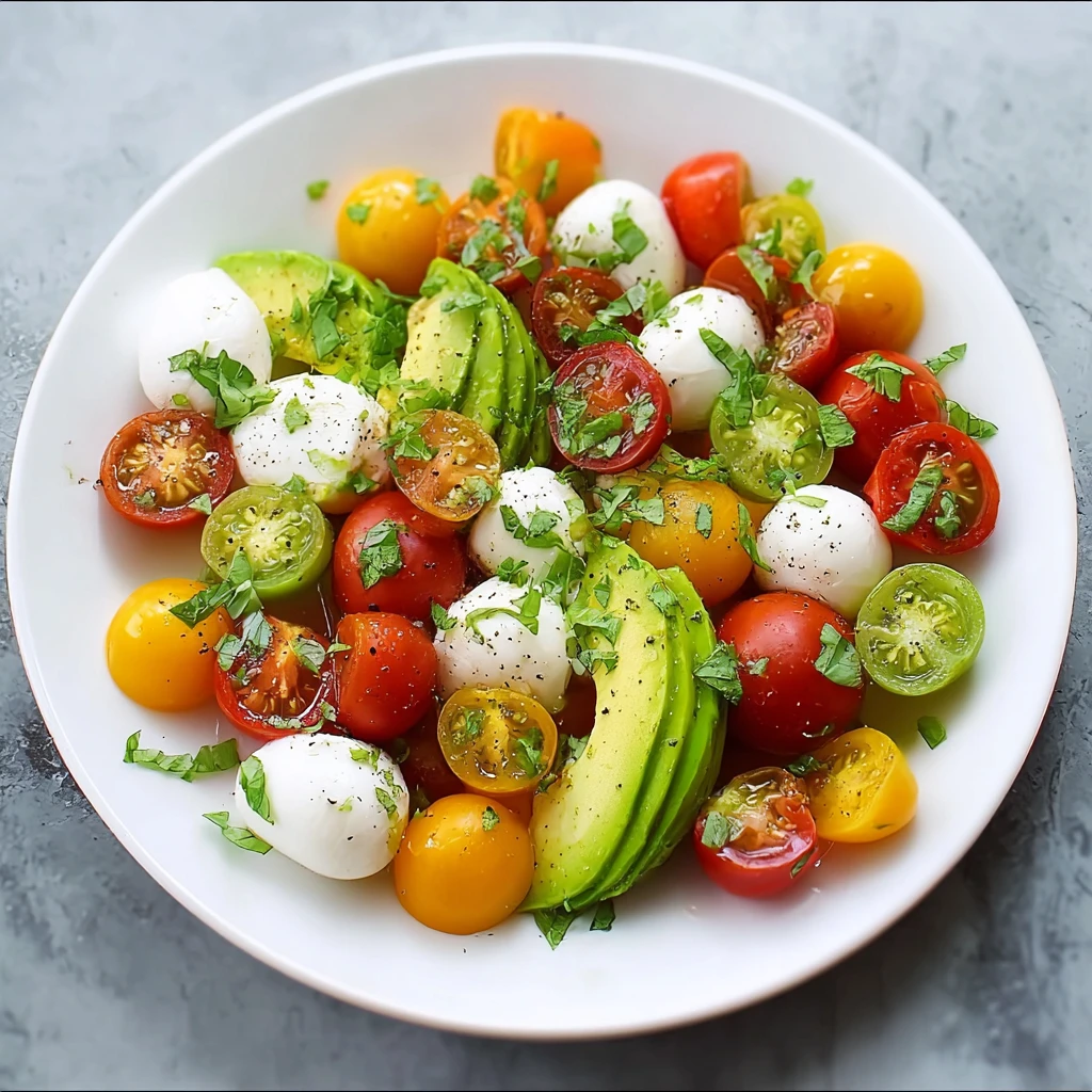 Light Avocado Caprese Salad