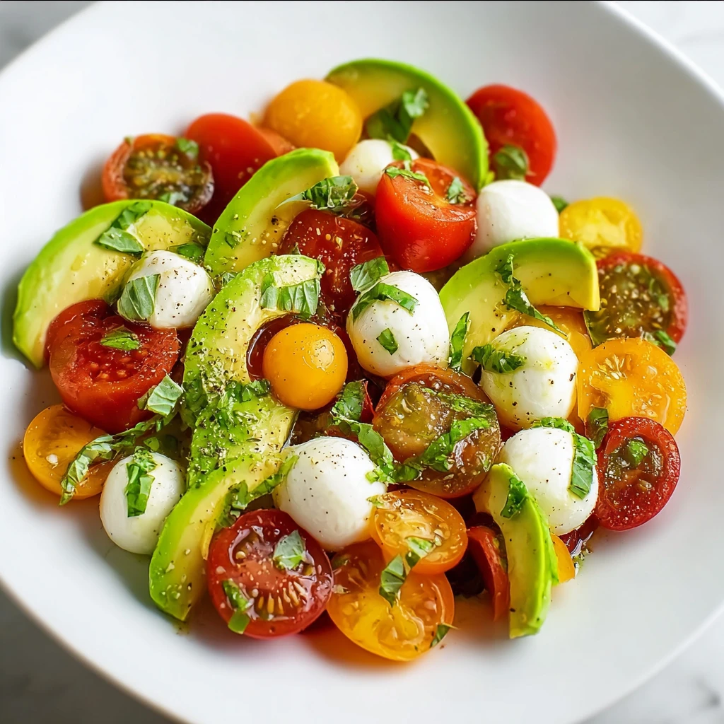 Light Avocado Caprese Salad