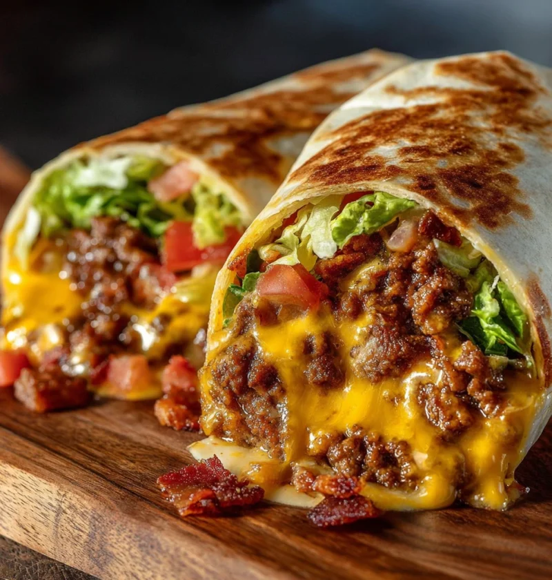 Loaded Bacon Cheeseburger Burrito Creamy Cheese Recipe