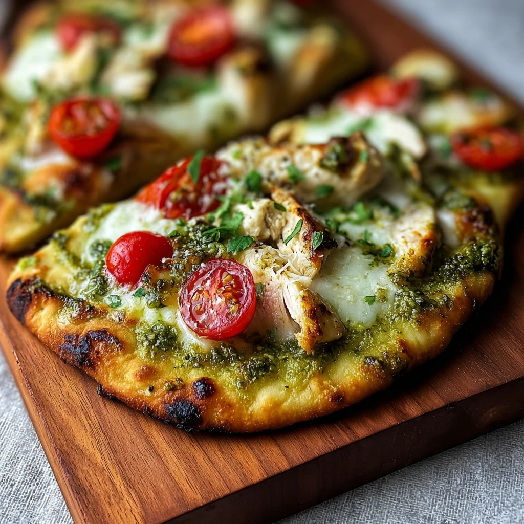 Pesto Chicken Flatbread Mozzarella