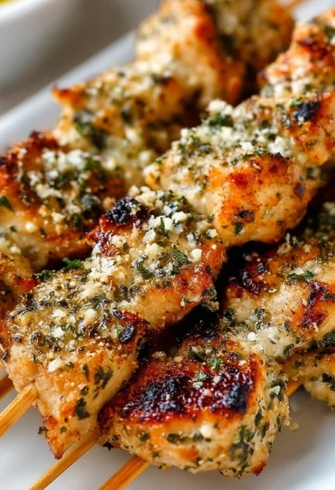 Ranch Garlic Parmesan Chicken Skewers Recipe