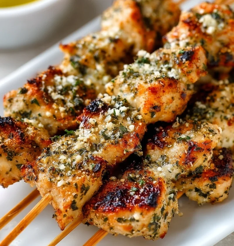 Ranch Garlic Parmesan Chicken Skewers Recipe