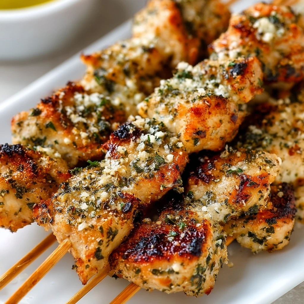 Ranch Garlic Parmesan Chicken Skewers Recipe